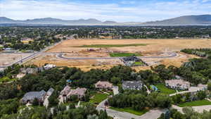 Aerial view featuring a mountain view