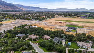 Drone / aerial view with a mountain view