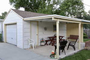 Garage and carport or patio