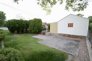 Lower back yard and patio