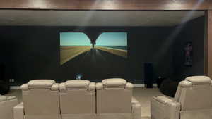 View of carpeted cinema room