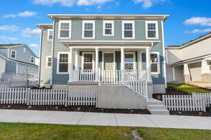 View of front facade featuring covered porch