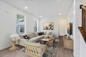 Living room featuring hardwood / wood-style floors