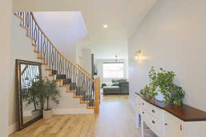 Foyer entrance featuring light wood-type flooring