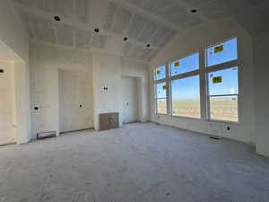 Interior space featuring lofted ceiling