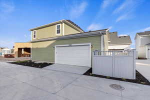 View of home's exterior featuring a garage