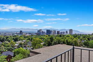 Rooftop with gorgeous mountain and city views.