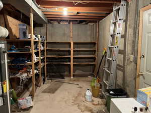 View of storage space in basement