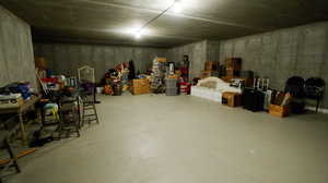 Under garage area. Mucho space