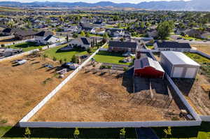 Bird's eye view with a mountain view