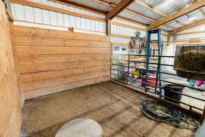 View of horse barn