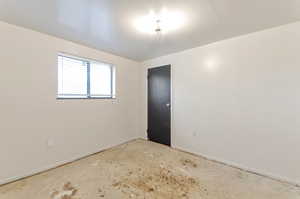 View of unfurnished room in basement.