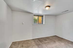 Unfurnished basement  room with carpet