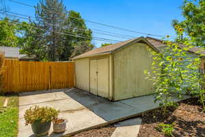 View of shed with alley access