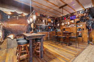 Bar with wood-type flooring