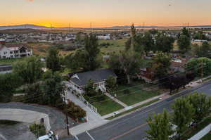 View of aerial view at dusk