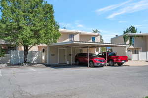 View of front of home featuring a carport