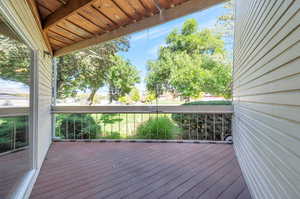 View of wooden deck