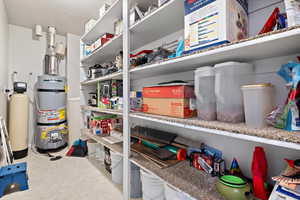 Pantry with secured water heater