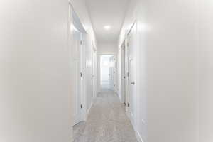 Corridor with light carpet