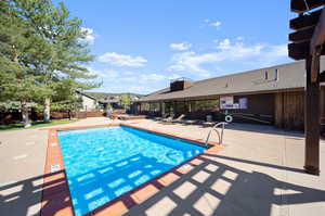 View of pool with a patio area