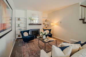 Living room featuring carpet flooring