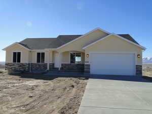View of front of house with a garage