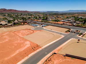 Aerial view featuring a mountain view