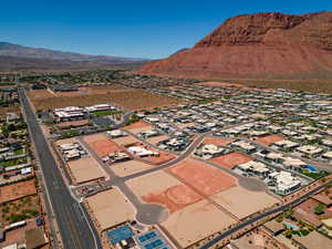 Bird's eye view featuring a mountain view