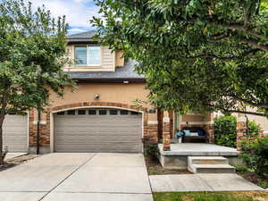 View of front facade with a garage