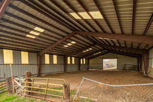 Interior view of covered arena