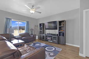 Living room with ceiling fan