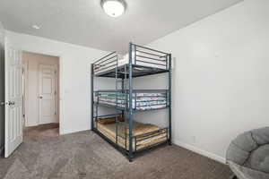 Bedroom with carpet floors