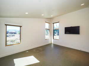 Spare room with lofted ceiling