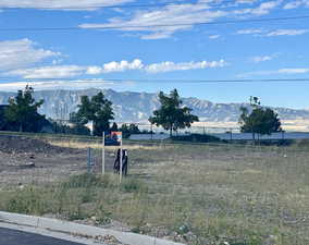 View of yard with a mountain view