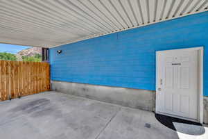 View of carport