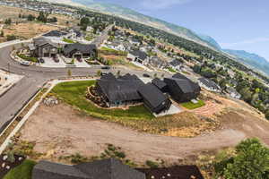 Drone / aerial view featuring a mountain view