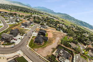 Aerial view featuring a mountain view