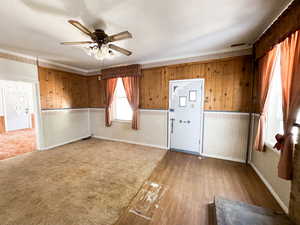 Dining room with door to carport.