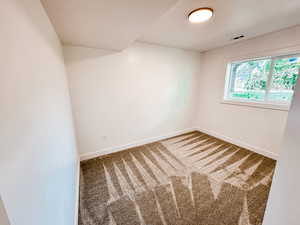 View of carpeted spare room