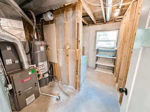 Basement with water heater