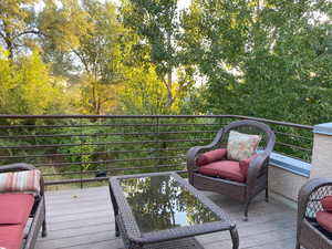 View of wooden deck