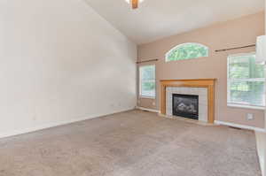 Great Room Showing Vaulted Ceilings