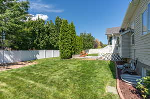 Fenced Back Yard with Trees Offering Privacy