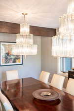 Dining room featuring a chandelier