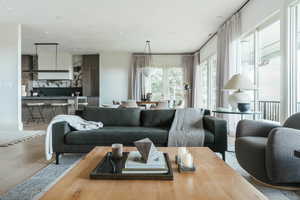 Living room featuring light hardwood / wood-style flooring