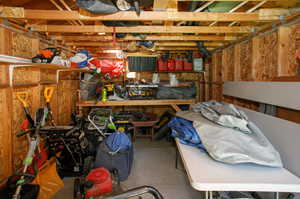 Storage shed interior