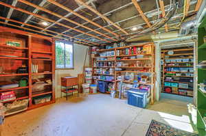 Daylight basement storage area