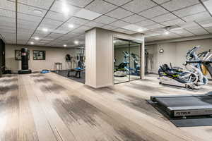 Gym featuring fullly equiped state of the art equipment.