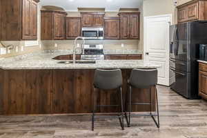 Classic Staggered cabinets and walk-in Pantry